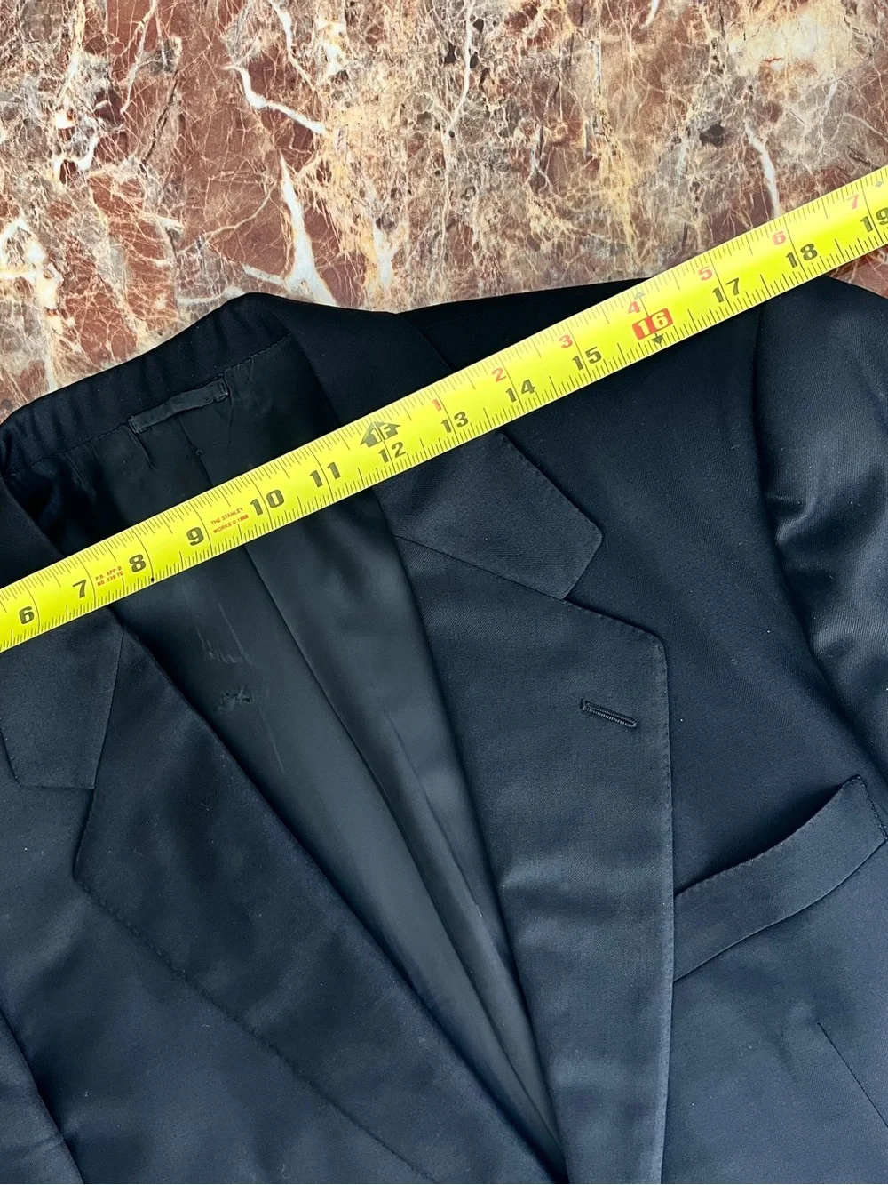 Burberry Men's Black Sports Coat with Gold Buttons.